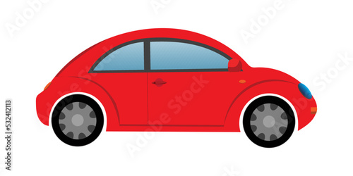 Red mini car vector image