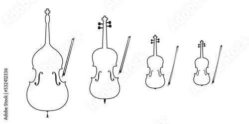 double bass, cello, viola, violin2