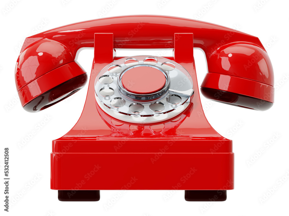 old red dial-up phone isolated on a transparent background old red dial-up phone isolated on a transparent background