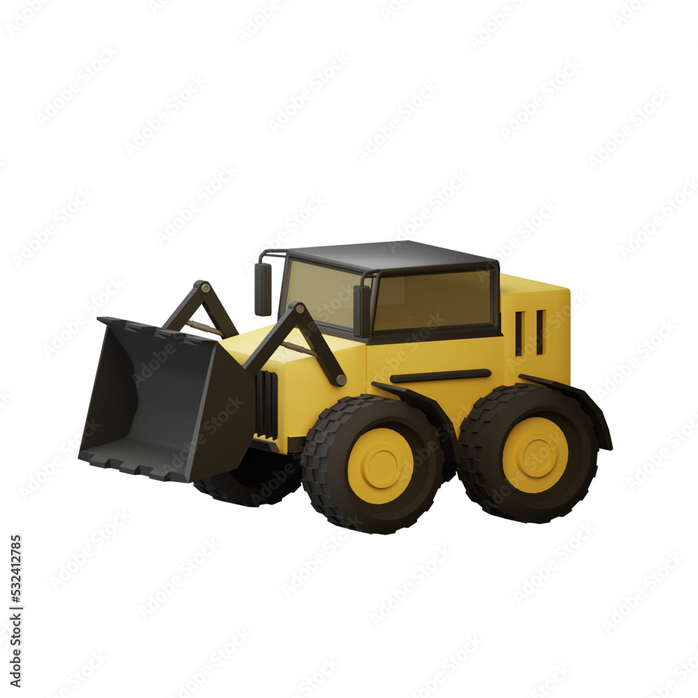3D Icon bulldozer