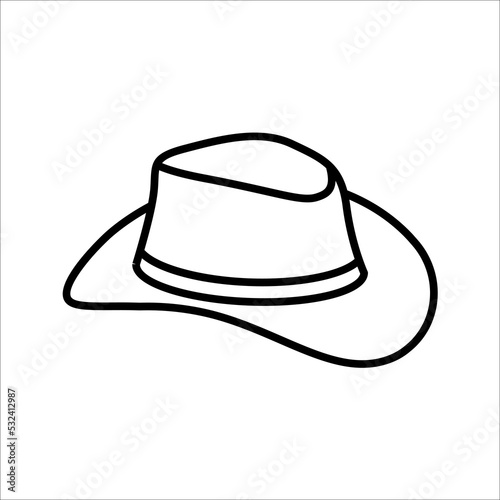 cowboy hat icon, retro western fashion cowboy hat, vector illustration on white background.