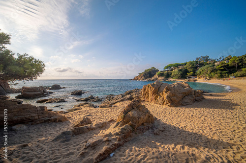 Cala Sant Francesc in Blanes Mediterranean beach Camino de Ronda on the Costa Brava Lloret de Mar and Tossa de Mar photo