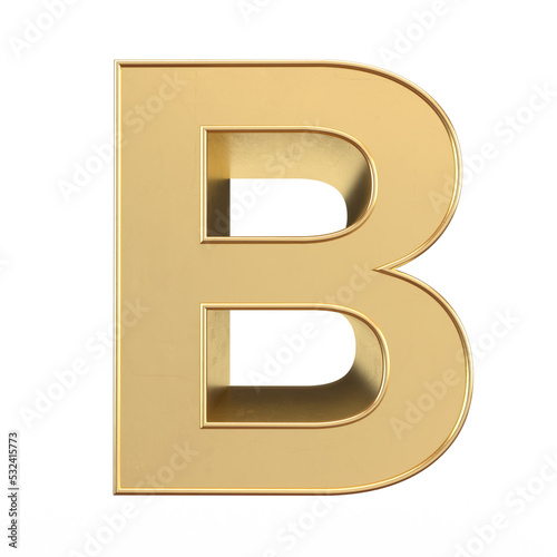 Gold 3d letter B