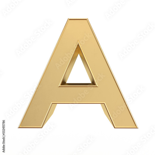Gold 3d letter A