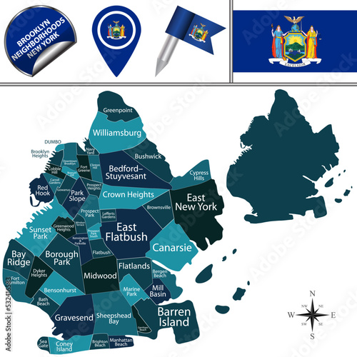 Brooklyn neighborhoods in New York, US