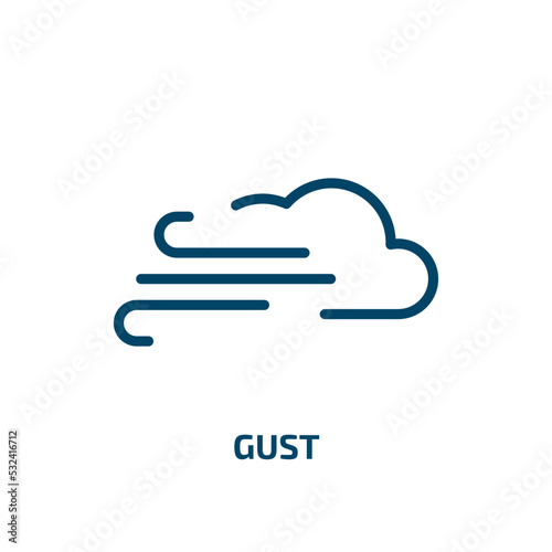 gust icon from weather collection. Filled gust, weather, wind glyph icons isolated on white background. Black vector gust sign, symbol for web design and mobile apps