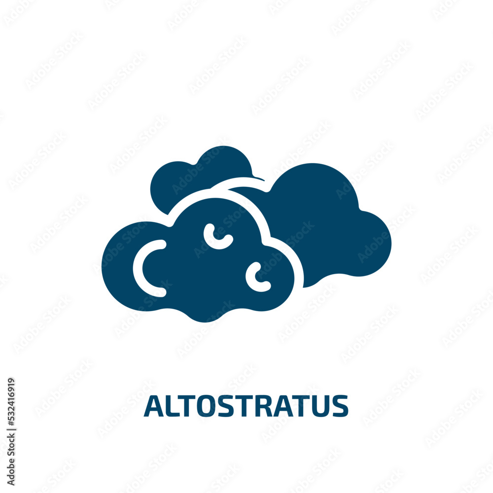 altostratus icon from weather collection. Filled altostratus, fall,  blizzard glyph icons isolated on white background. Black vector altostratus  sign, symbol for web design and mobile apps Stock Vector | Adobe Stock