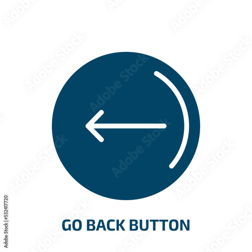 go back button icon from user interface collection. Filled go back button, arrow, back glyph icons isolated on white background. Black vector go back button sign, symbol for web design and mobile apps