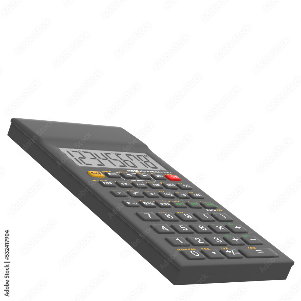 3D rendering illustration of an electronic calculator 3D rendering illustration of an electronic calculator