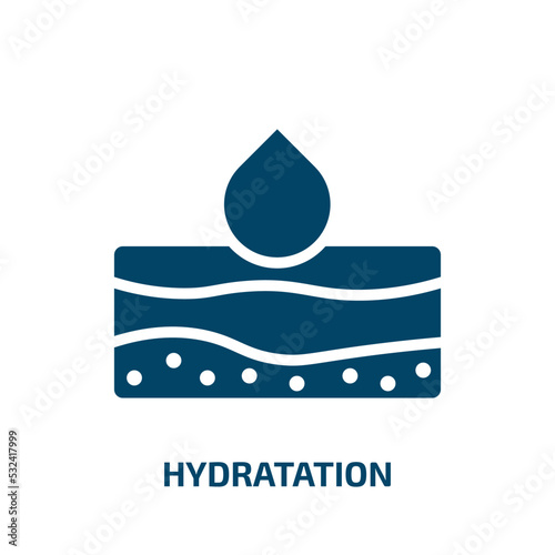hydratation icon from gym and fitness collection. Filled hydratation, hydration, care glyph icons isolated on white background. Black vector hydratation sign, symbol for web design and mobile apps photo