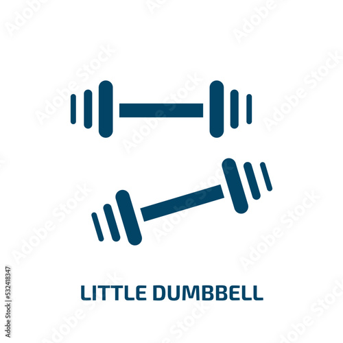 little dumbbell icon from gym and fitness collection. Filled little dumbbell, little, dumbbells glyph icons isolated on white background. Black vector little dumbbell sign, symbol for web design and
