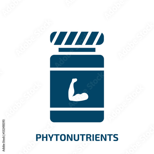 phytonutrients icon from gym and fitness collection. Filled phytonutrients, fact, research glyph icons isolated on white background. Black vector phytonutrients sign, symbol for web design and mobile