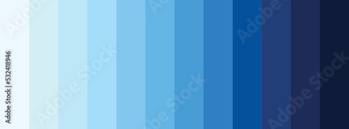 Abstract Blue color palette set vector illustration.  Set of Blue shade vector illustration. photo