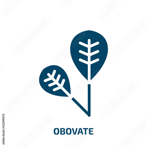 obovate icon from nature collection. Filled obovate, nature, fertilize clinic glyph icons isolated on white background. Black vector obovate sign, symbol for web design and mobile apps