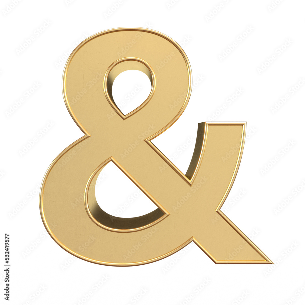 Obraz premium Gold 3d ampersand