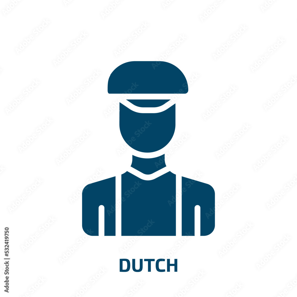dutch icon from people collection. Filled dutch, holland, european glyph icons isolated on white background. Black vector dutch sign, symbol for web design and mobile apps dutch icon from people collection. Filled dutch, holland, european glyph icons isolated on white background. Black vector dutch sign, symbol for web design and mobile apps