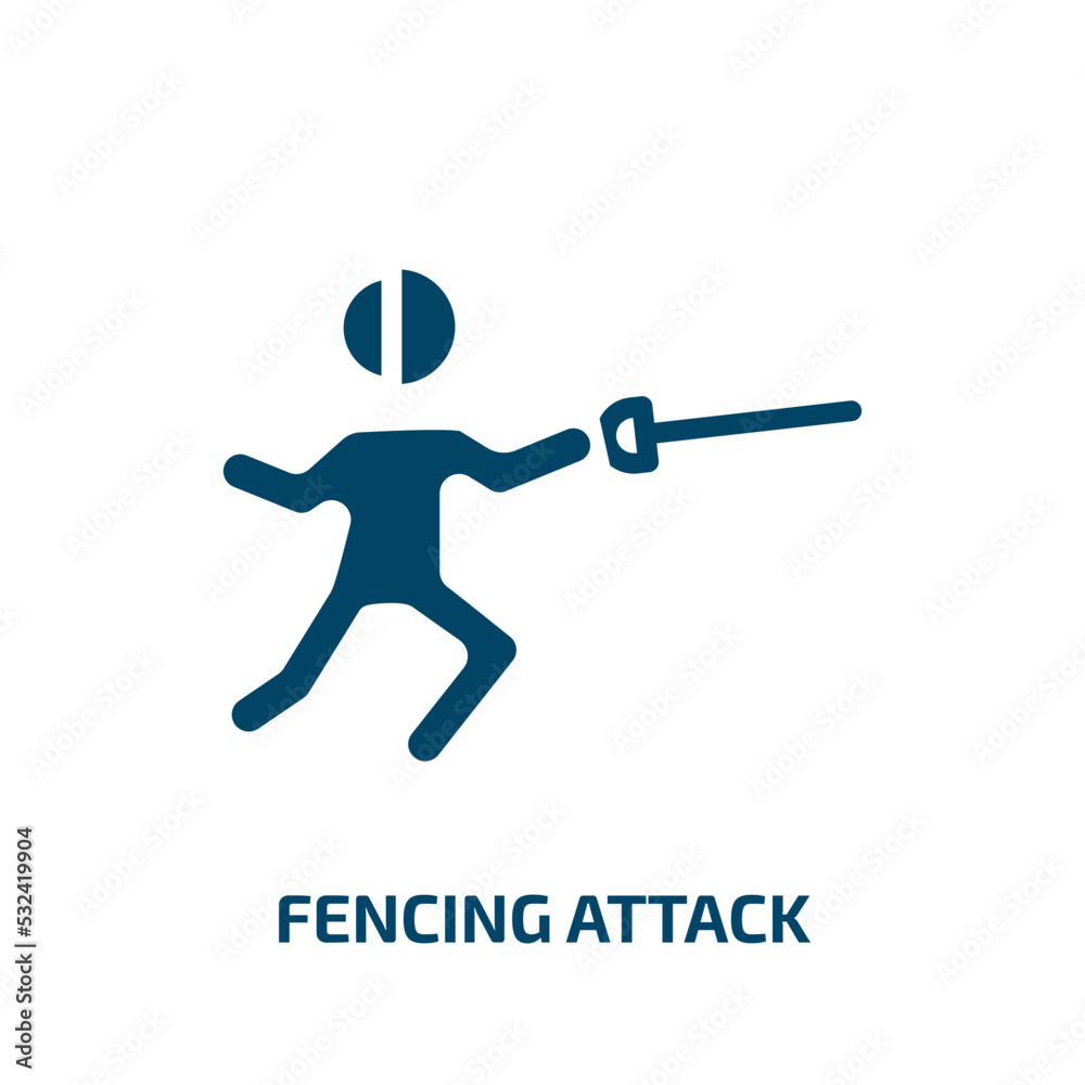 fencing attack icon from people collection. Filled fencing attack, competition, attack glyph icons isolated on white background. Black vector fencing attack sign, symbol for web design and mobile apps fencing attack icon from people collection. Filled fencing attack, competition, attack glyph icons isolated on white background. Black vector fencing attack sign, symbol for web design and mobile apps