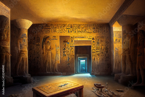 Billede på lærred Room interior of the Giza pyramid