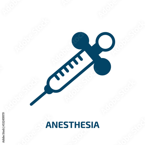 anesthesia icon from medical collection. Filled anesthesia, care, instrument glyph icons isolated on white background. Black vector anesthesia sign, symbol for web design and mobile apps