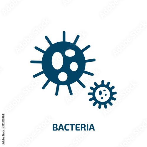 bacteria icon from medical collection. Filled bacteria, virus, disease glyph icons isolated on white background. Black vector bacteria sign, symbol for web design and mobile apps