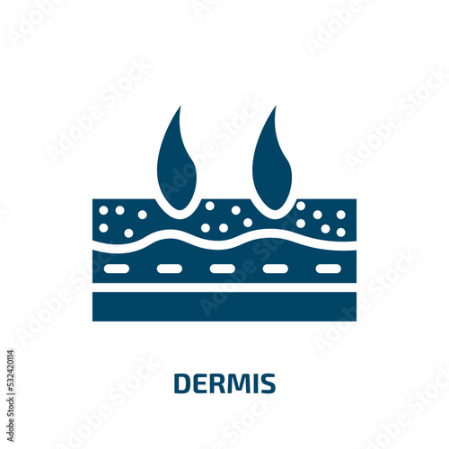 dermis icon from medical collection. Filled dermis, skin, epidermis glyph icons isolated on white background. Black vector dermis sign, symbol for web design and mobile apps