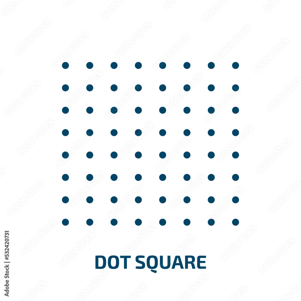 dot square icon from shapes collection. Filled dot square, square, cube glyph icons isolated on white background. Black vector dot square sign, symbol for web design and mobile apps