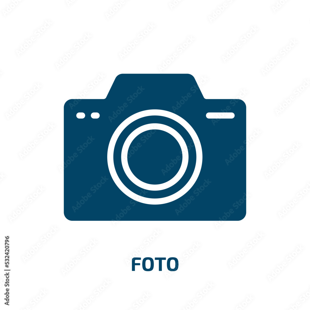 foto icon from shapes collection. Filled foto, photo, technology glyph icons isolated on white background. Black vector foto sign, symbol for web design and mobile apps