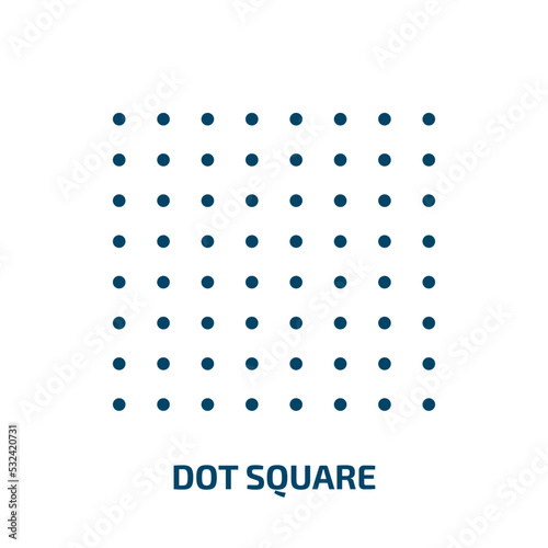 dot square icon from shapes collection. Filled dot square, square, cube glyph icons isolated on white background. Black vector dot square sign, symbol for web design and mobile apps