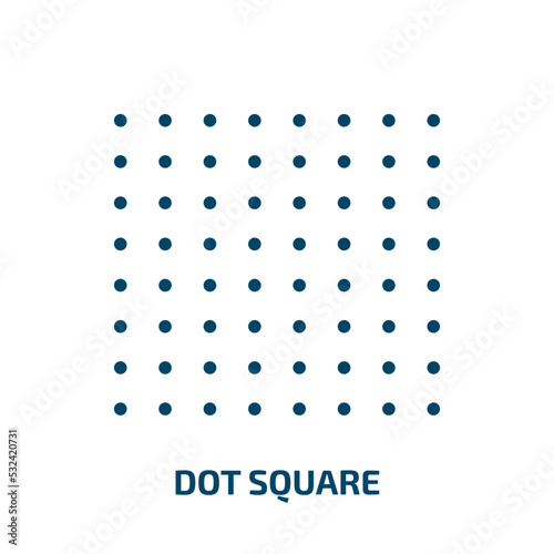 dot square icon from shapes collection. Filled dot square, square, cube glyph icons isolated on white background. Black vector dot square sign, symbol for web design and mobile apps
