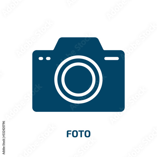 foto icon from shapes collection. Filled foto, photo, technology glyph icons isolated on white background. Black vector foto sign, symbol for web design and mobile apps