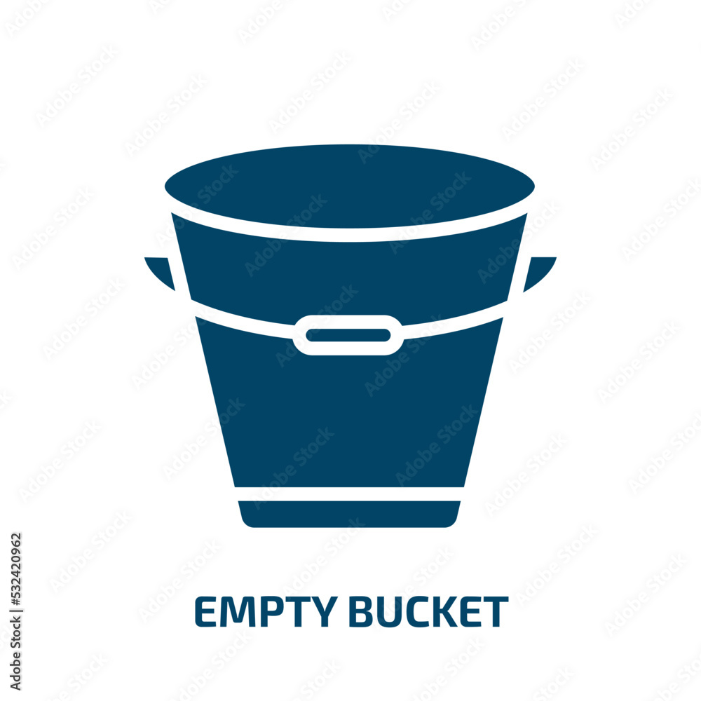 empty bucket icon from shapes collection. Filled empty bucket, empty