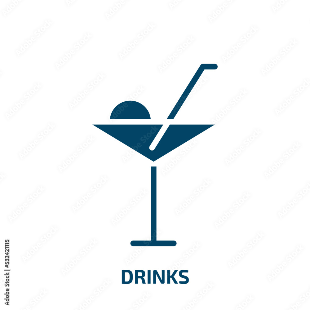 drinks icon from signs collection. Filled drinks, drink, wine glyph icons isolated on white background. Black vector drinks sign, symbol for web design and mobile apps drinks icon from signs collection. Filled drinks, drink, wine glyph icons isolated on white background. Black vector drinks sign, symbol for web design and mobile apps