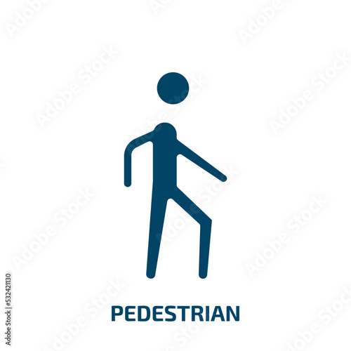 pedestrian icon from signs collection. Filled pedestrian, road, safety glyph icons isolated on white background. Black vector pedestrian sign, symbol for web design and mobile apps