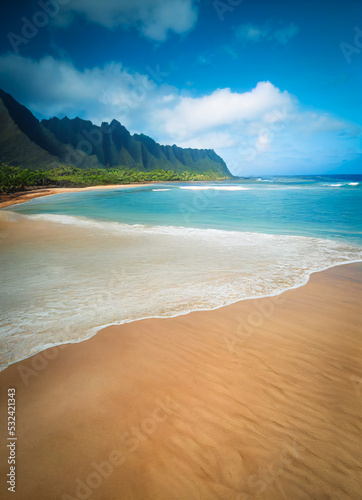 Digital illustration of a Coast on Kauai island, Hawaii