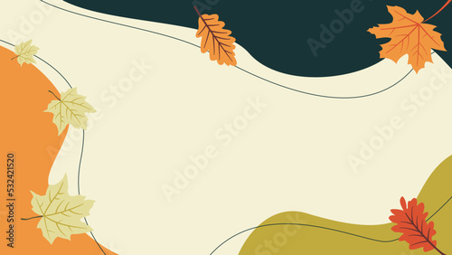 abstract background of fallen autumn leaves. Space for shopping sale promo poster, social media and web banner.