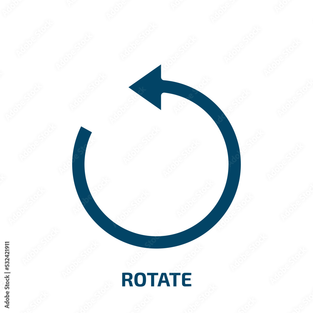 rotate icon from geometry collection. Filled rotate, arrow, technology glyph icons isolated on white background. Black vector rotate sign, symbol for web design and mobile apps rotate icon from geometry collection. Filled rotate, arrow, technology glyph icons isolated on white background. Black vector rotate sign, symbol for web design and mobile apps