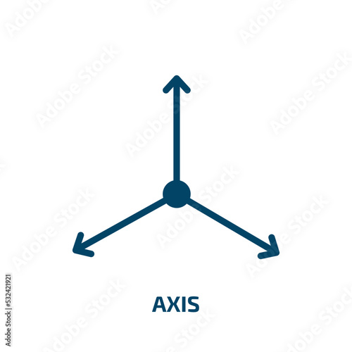 axis icon from geometry collection. Filled axis, vector, arrow glyph icons isolated on white background. Black vector axis sign, symbol for web design and mobile apps