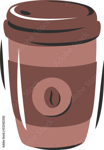Paper cup with coffee. 