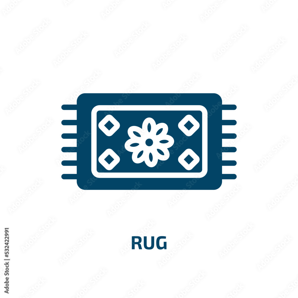 rug icon from furniture & household collection. Filled rug, traditional, carpet glyph icons isolated on white background. Black vector rug sign, symbol for web design and mobile apps rug icon from furniture & household collection. Filled rug, traditional, carpet glyph icons isolated on white background. Black vector rug sign, symbol for web design and mobile apps
