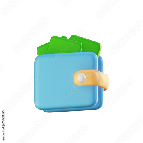 3d wallet illustration isolated