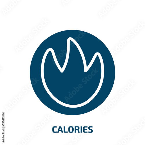 calories icon from food collection. Filled calories, nutrition, diet glyph icons isolated on white background. Black vector calories sign, symbol for web design and mobile apps