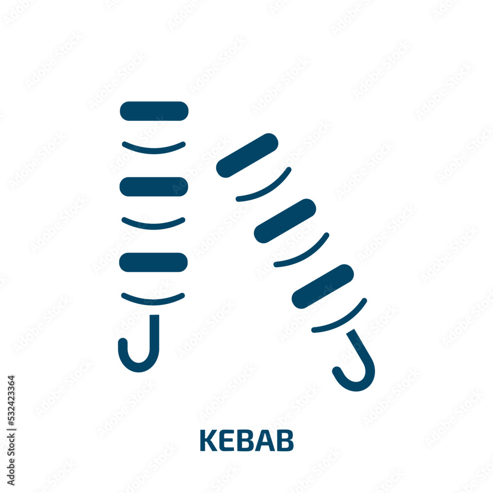 kebab icon from food collection. Filled kebab, , meat glyph icons isolated on white background. Black vector kebab sign, symbol for web design and mobile apps kebab icon from food collection. Filled kebab, , meat glyph icons isolated on white background. Black vector kebab sign, symbol for web design and mobile apps