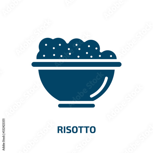 risotto icon from food collection. Filled risotto, rice, healthy glyph icons isolated on white background. Black vector risotto sign, symbol for web design and mobile apps