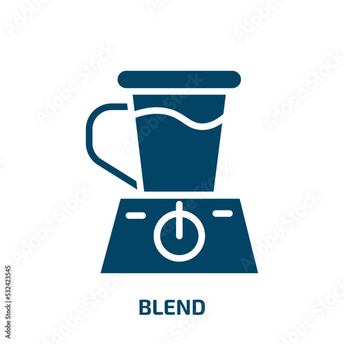 blend icon from food collection. Filled blend, tool, style glyph icons isolated on white background. Black vector blend sign, symbol for web design and mobile apps