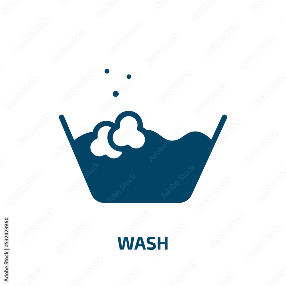 wash icon from cleaning collection. Filled wash, clean, care glyph icons isolated on white background. Black vector wash sign, symbol for web design and mobile apps wash icon from cleaning collection. Filled wash, clean, care glyph icons isolated on white background. Black vector wash sign, symbol for web design and mobile apps