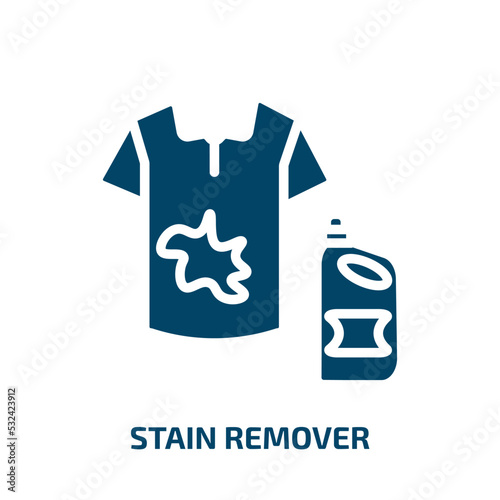 stain remover icon from cleaning collection. Filled stain remover, remover, stain glyph icons isolated on white background. Black vector stain remover sign, symbol for web design and mobile apps