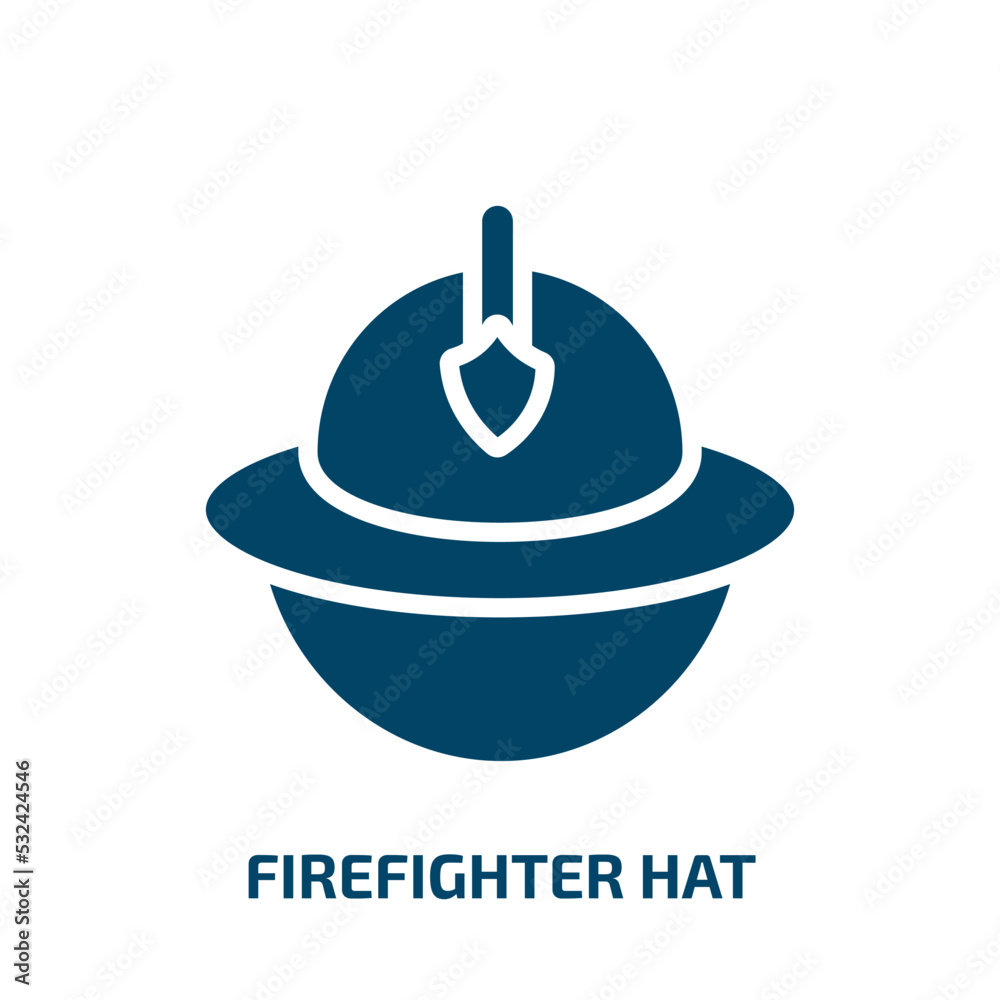 firefighter hat icon from fashion collection. Filled firefighter hat, firefighter, safety glyph icons isolated on white background. Black vector firefighter hat sign, symbol for web design and mobile firefighter hat icon from fashion collection. Filled firefighter hat, firefighter, safety glyph icons isolated on white background. Black vector firefighter hat sign, symbol for web design and mobile