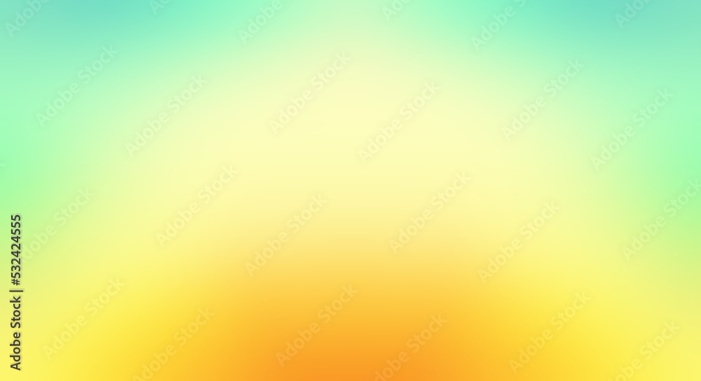 Yellow blue gradient blur empty background for tropical decor. Bright vivid soft backdrop.