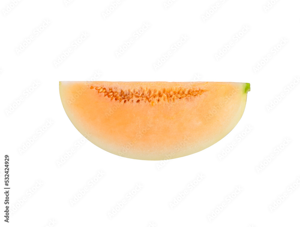slice canary melon isolated on white background slice canary melon isolated on white background