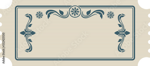Vintage paper coupon template. Retro decorative ticket